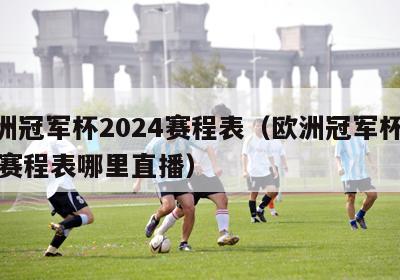 欧洲冠军杯2024赛程表（欧洲冠军杯2021赛程表哪里直播）