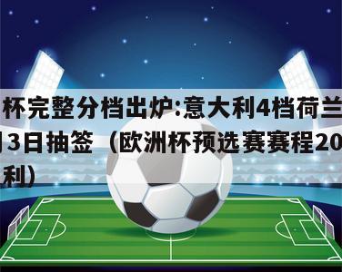 欧洲杯完整分档出炉:意大利4档荷兰3档,12月3日抽签（欧洲杯预选赛赛程2020意大利）