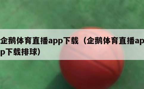 企鹅体育直播app下载（企鹅体育直播app下载排球）